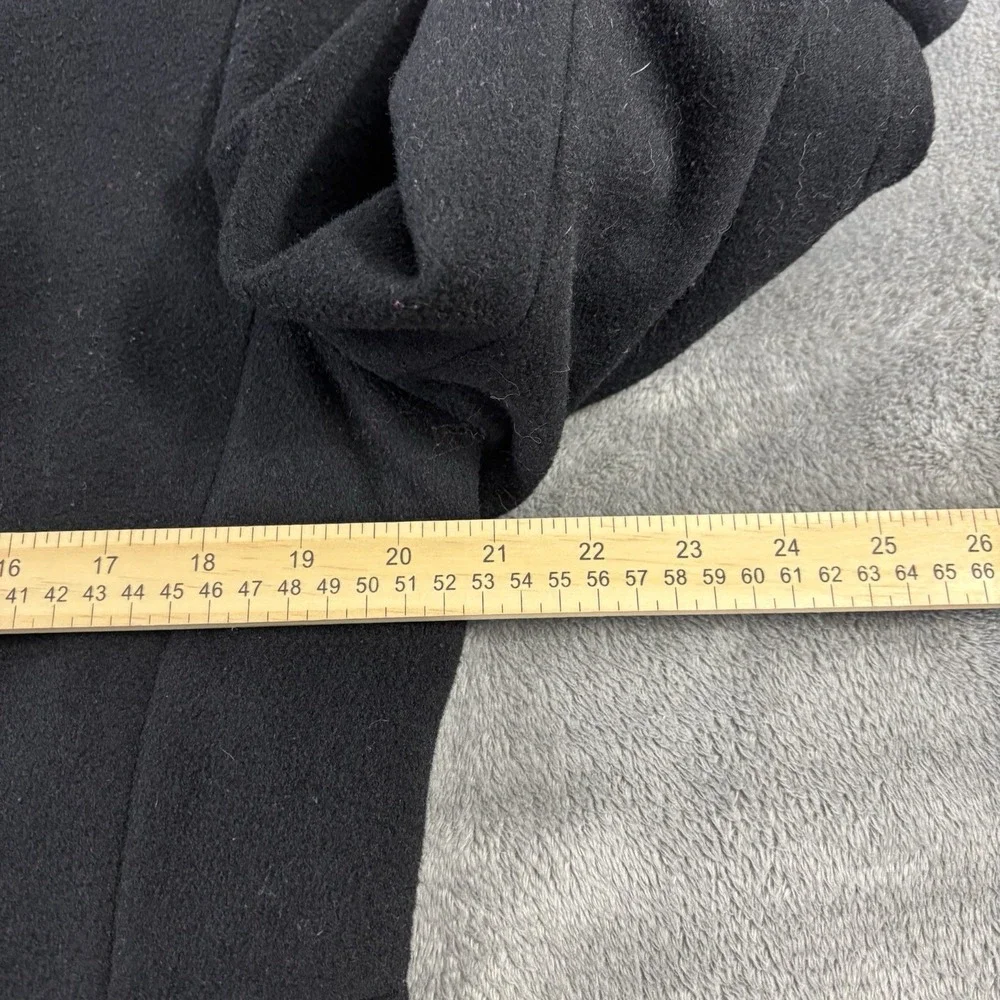 Michael Michael Kors Coat Womens‎ 12 100% Wool Solid Black Hooded Trench Outdoor